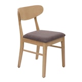 thumbnail of Juego de 2 sillas de comedor HWC-M59, silla de cocina Silla, tela/textil madera maciza ~ estructura color claro, topo