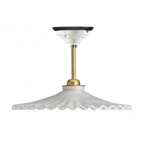 Suspension Porcelaine : Élégance Intemporelle avec Réflecteur Blanc et Douille E27