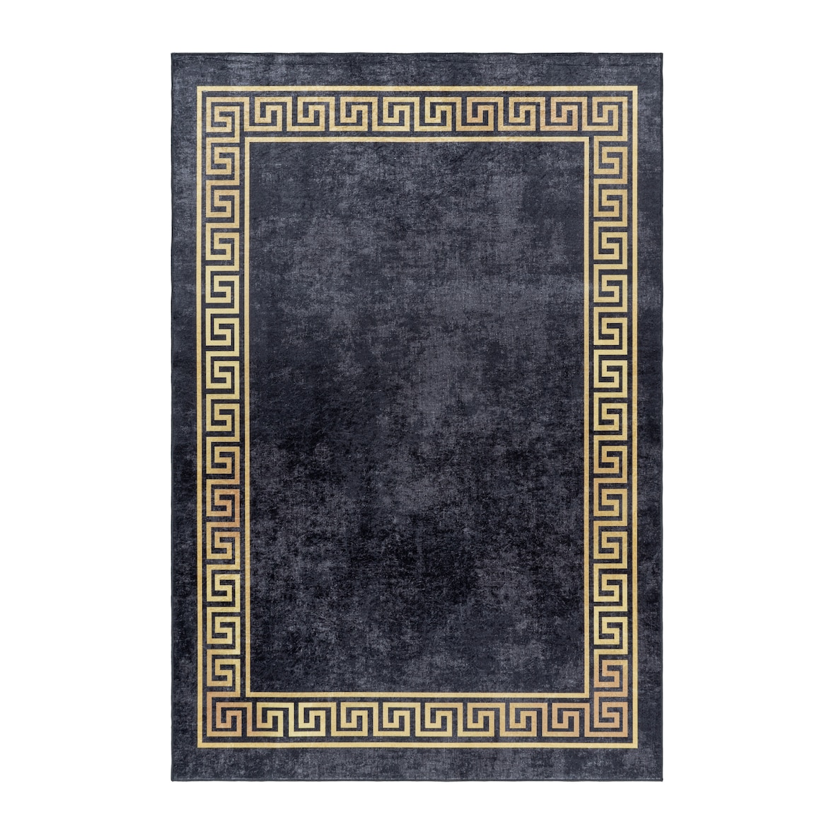 Teppich Schlafzimmer Mäander Pflegeleicht Waschbar Strapazierfähig Wohnzimmer Esszimmer Schwarz 120x170 cm – PIZOL von Kadima Design