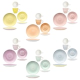 thumbnail of Spring 18tlg Kaffeeservice Steingut 6 Personen bunt Tassen Untertassen Teller