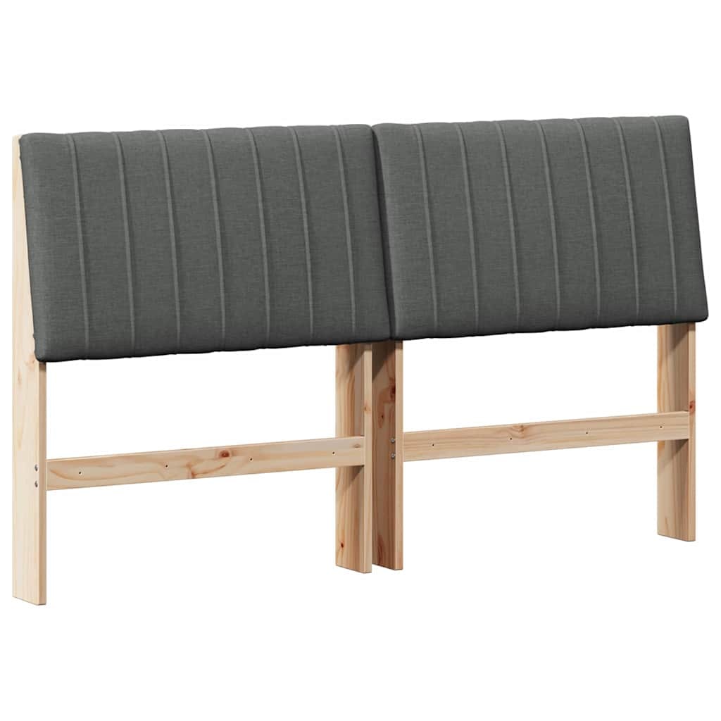 vidaXL Gestoffeerd hoofdbord Donkergrijs 160 cm Massief grenenhout