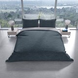 thumbnail of Bettwäsche Set Baumwolle Jersey 135x200 cm Anthrazit Hellgrau Melange mit Reißverschluss, 4 teilig