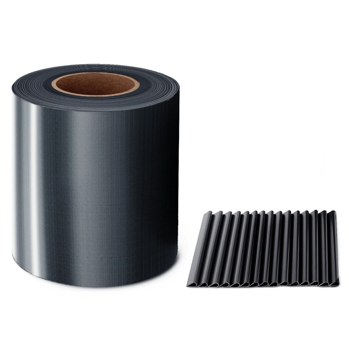 MIDORI® PVC Sichtschutzstreifen 35 m x 19 cm Doppelstabmatten Zaunfolie Zaunblende Clips Anthrazit