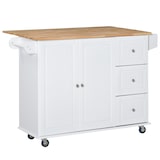 thumbnail of HOMCOM Carrinho Cozinha com Rodas 3 Gavetas 1 Armário 128,8x75,5x92,5cm Branco