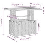 thumbnail of vidaXL 2-tlg. Garten-Essgruppe mit Kissen Schwarz Poly Rattan