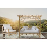 thumbnail of Möbilia Lounge aus Teakholz | mit Polsterauflagen | natur – weiß | B 200 x T 180 x H 200 cm | 11020026 | Serie GARTEN