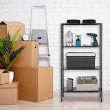 thumbnail of Relaxdays Schwerlastregal, Traglast 160 kg, 4 Ebenen, HBT 147,5 x 75,5 x 30,5 cm, Keller & Garage, Metallregal, schwarz