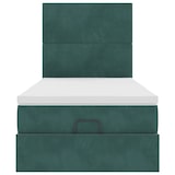 thumbnail of vidaXL Ottoman-Bett mit Matratzen Dunkelgrün 90x200 cm Samt