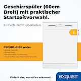 thumbnail of Exquisit Geschirrspüler GSP9112-030E weiss | Spülmaschine 60 cm | 12 Maßgedecke | Startzeitvorwahl | Power+ | ECO Modus | Standgerät