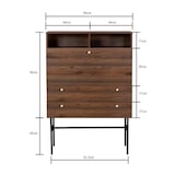 thumbnail of Lodge Secrétaire 1 Porte Battante 2 Tiroirs - Bois Et Métal Falodgebur1p2t