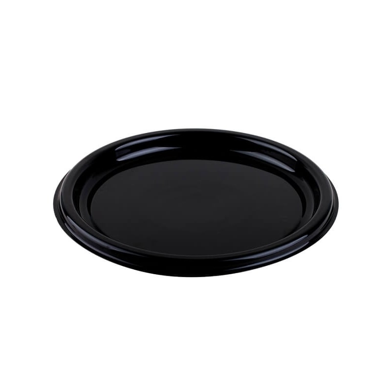 50x Servierplatte, RPET, schwarz, rund, 300mm