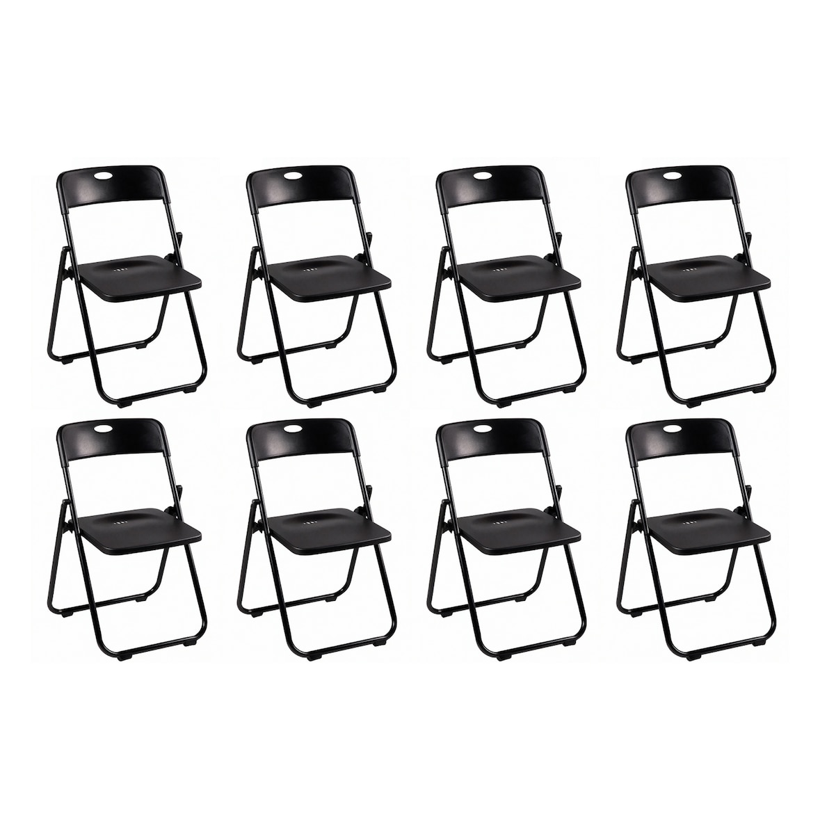 Pack 8 Silla Plegable Profesional Negra de Alta Resistencia para Eventos y Catering