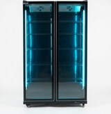 thumbnail of Romux® Glastürkühlschrank MD 1050 Liter 2 Türen Schwarz mit Belüftet | Professioneller Getränkekühlschrank mit Glastür & LED