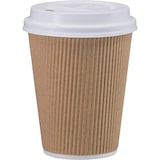 thumbnail of DeinPack 500 Riffelbecher 300 ml doppelwandig  to Go Pappbecher aus braunem Kraftkarton