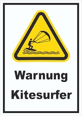 thumbnail of Schild Warnung Kitesurfer A1 Rückseite selbstklebend