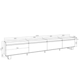 thumbnail of Wohnzimmer-TV-Schrank, Viel Stauraum, 320x35x57cm, Großformat-TV, Industriedesign, Moderner Stil, Eiche - 505_2