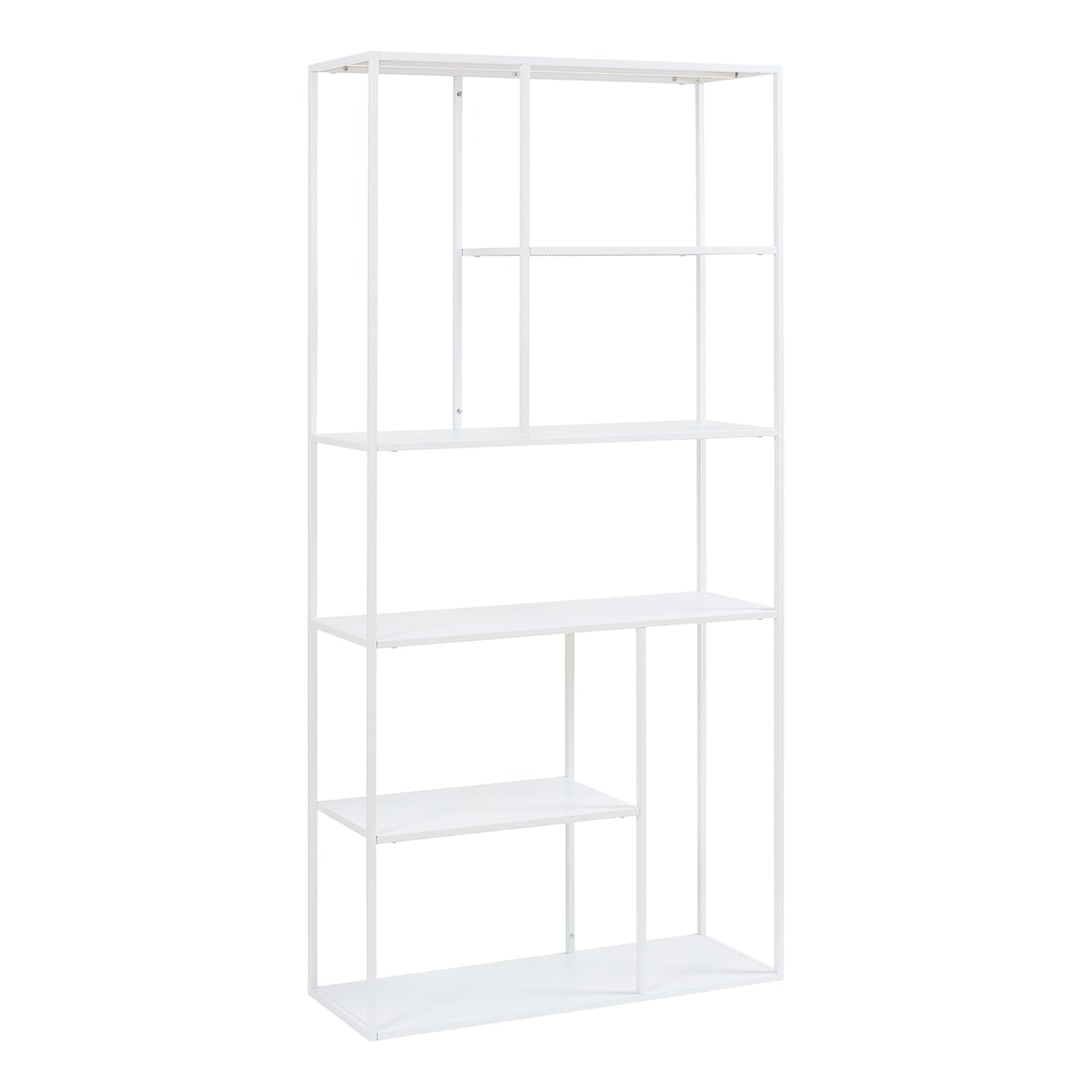 Helloshop26 - Zeitloses Design-Regal für Wohn-/Schlafzimmer freistehendes Aufbewahrungsmöbel 188 x 90 x 30 cm weißer Stahl 03_0011156