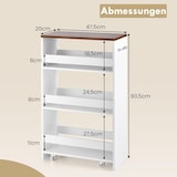 thumbnail of Carrito de nicho COSTWAY, 20 cm de ancho, 4 niveles, Carrito de cocina estrecho, Estante de nicho en ruedas, Carrito de servicio