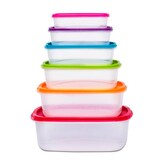 thumbnail of FIVE - Set di 6 contenitori Tupperware rettangolari impilabili con coperchio multicolore