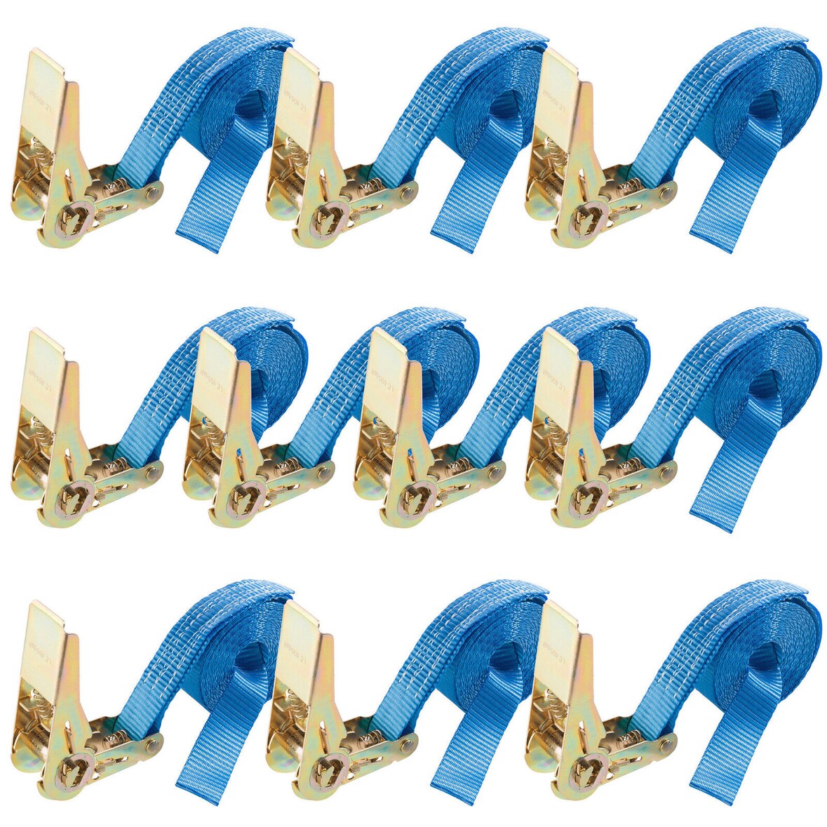 10x Cinghia di Tensionamento Cinghia di Sicurezza 4m x 25mm 800 daN 800kg