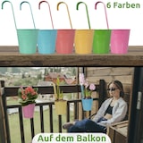 thumbnail of 6 x Blumentopf BUNT Hängetopf Pflanztopf Hängetöpfe Blumen Topf Kräutertopf Zink