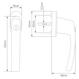 thumbnail of MONZANA® Fenstergriffe10er Set Aluminium weiß inkl. Schlüssel