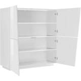 thumbnail of shopinnovativo -Credenza mobile soggiorno cucina 120cm 2 ante 4 mensole bianco lucido 120X43X126 H