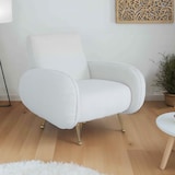 thumbnail of Fauteuil vintage en tissu bouclette blanc