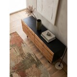 thumbnail of Sideboard Akazie Massivholz 180x75x45 cm Anrichte Schwarz mit Baumkante, Kommode mit Türen, Kommodenschrank Flurschrank Modern, Standschrank