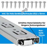 thumbnail of 2 Paar Schubladenschienen 35mm - Länge 400mm VOLLAUSZUG Teleskopschublade Schubladenauszug