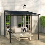 thumbnail of Outsunny Pergola Addossata con Chiusure a Strappo Grigio Scuro