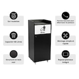 thumbnail of Poubelle snack en bois noir 100L