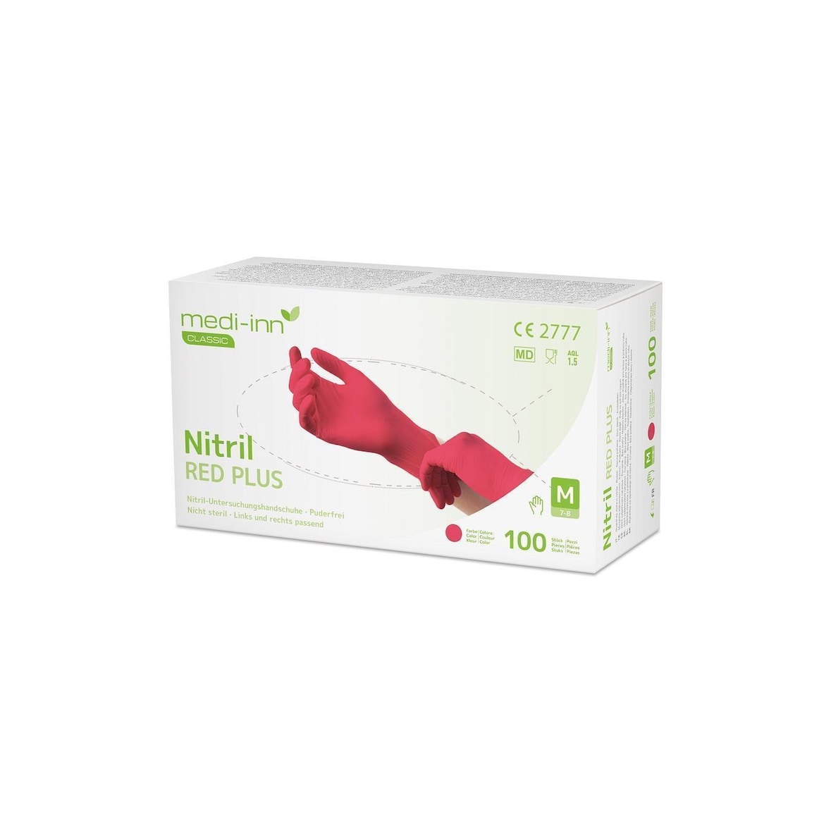 Medi-Inn Nitril Red Plus - rot - puderfrei - Gr. M - 1000 Einmalhandschuhe