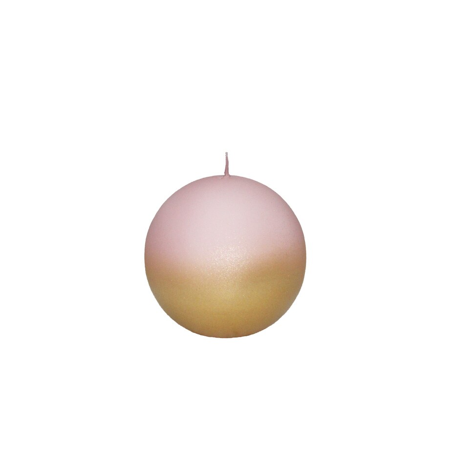 Rosé Kugelkerzen, lackiert "Shimmery Velvet" 0 x 80 mm, 4 Stück