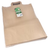 thumbnail of 25 Tragetaschen, Papier XXL 33 cm x 37 cm x 34,5 cm braun mit Tragegriff