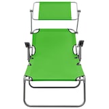 thumbnail of Helloshop26 - Espreguiçadeira cadeira de praia cama de sol cama de jardim mobiliário de pátio 188 cm com cobertura aço verde 02_0012270