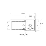 thumbnail of Villeroy&Boch Spülbecken, Küchenspüle Siluet 60 R Stone White 1000x510mm, Unterschrankbreite 60cm