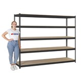 thumbnail of PROREGAL Schwerlastregal WOOD YETI FIVE | HxBxT 200x180x75cm | Fachlast 400kg | Anthrazit | Regal Standregal Werkstattregal Lagerregal Kellerregal