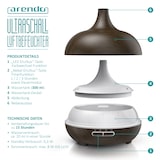 thumbnail of Arendo Luftbefeuchter, Aroma Diffuser in Holz Design mit LED, Diffusor, Timer Funktion, 7-Farben Wechsel, 300ml, Dunkelbraun