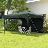 thumbnail of Carpa plegable 3x3 m cenador de jardín con altura ajustable 1 pared lateral impermeable 4 bolsas de arena y bolsa de transporte verde