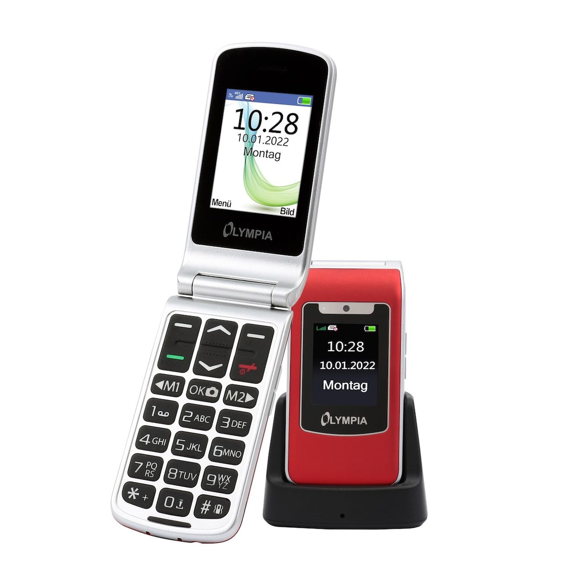 Olympia Style Duo 4G Senioren Mobiltelefon große Tasten Klapphandy rot