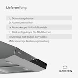 thumbnail of Klarstein Contempo Neo Unterbauhaube Abluft/Umluft 175 m³/h Abluftleistung SenseControl integrierte Touch-Steuerung Edelstahl / Acrylglasfront Grau