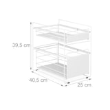 thumbnail of Relaxdays Schubladenregal, mit 2 Körben, Unterschrank Organizer, Küche und Bad, Korbauszug, HBT: 39,5x25x40,5 cm, weiß