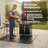thumbnail of EVOCAMP Brandschutzmatte, 100x150 cm, bis 1000°C, 3-lagige Struktur mit Silikonbeschichtung, pflegeleicht, feuerfeste Unterlage für Grill & Küche