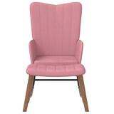 thumbnail of vidaXL Schaukelstuhl mit Hocker Samt Rosa
