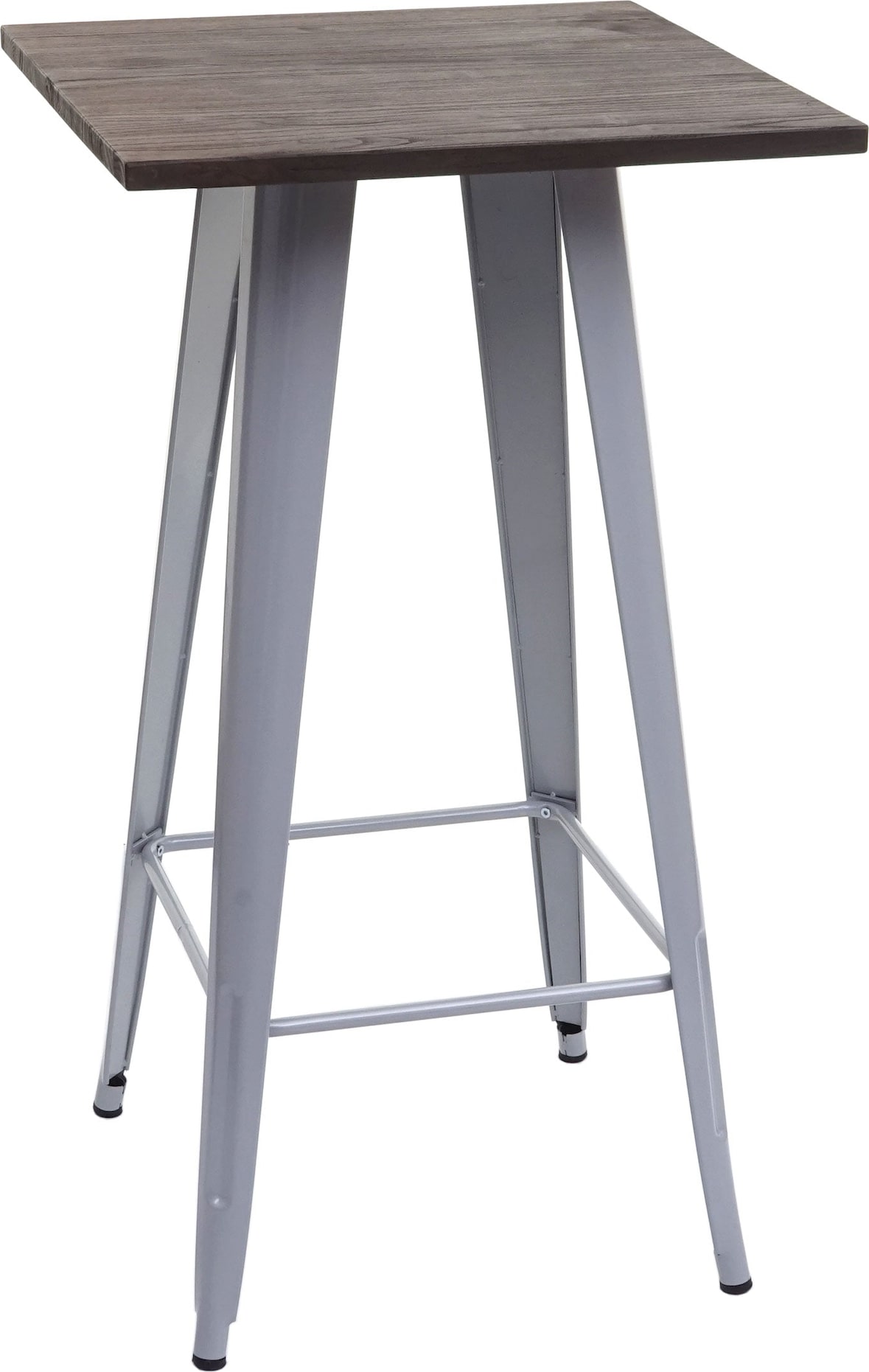 Décoshop26 - Bistro-Bartheke mit Holz- und grauer Metallplatte Industriedesign 107 x 60 x 60 cm 04_0008511