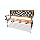 thumbnail of Garden Friend Banc Rombo structure en fonte insert en ABS et lattes en bois dimensions h 74x52x125 cm vert/bois naturel
