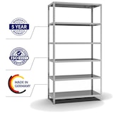 thumbnail of PROREGAL Fachbodenregal Schraubsystem | Grundregal | HxBxT 250x130x60cm | 6 Ebenen | Fachlast 350 kg | Beidseitig nutzbar | Verzinkt