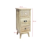 thumbnail of Rebecca Mobili Nachttisch im Antik-Look mit 3 Schubladen aus hellbraunem Holz