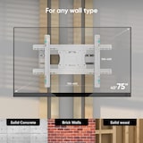 thumbnail of ONKRON Wandhalterung für 40-75 Zoll TVs bis 68 kg, schwenkbar, neigbar, ausziehbar, max 600x400 VESA, Weiß M7L-W